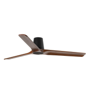 Faro Heywood Tub L - ventilateur de plafond - Ø 132 cm - noir mat et noyer foncé