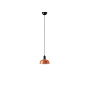 Faro Tatawin S - suspension - Ø 18,4 x 208,1 cm - noir satiné et orange rougeâtre brillant