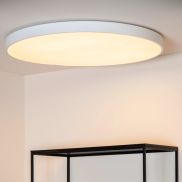 Lucide Unar - plafonnier - Ø 80 x 5 cm - 80W LED dimmable inclus - 3 niveaux de dimmer - blanc