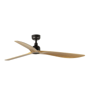 Faro Outwood L - ventilateur de plafond - Ø 150 cm - IP44 - marron foncé et chêne