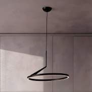 Nova Luce Tilia - lampe suspendue - Ø 60 x 250 cm - 31W dimmable LED inclus - noir sablé