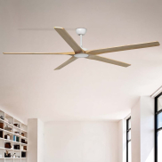 Faro Bigwood 20 XL - ventilateur de plafond - Ø 200 cm - blanc mat et pin