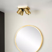 Lucide Nigel - spot en saillie - 20 x 20 x 11,5 cm - 4 x 5W LED dimmable inclus - dim to warm - or