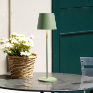 Nova Luce Seina - lampe de table rechargeable - Ø 11,4 x 39,5 cm - 2W dimmable LED inclus - IP54 - vert olive