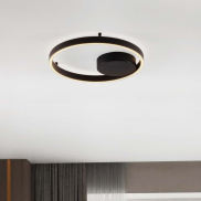 Nova Luce Hedra - plafonnier - Ø 40 x 5 cm - 40W dimmable LED inclus - noir sablé