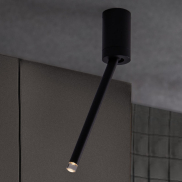 Nova Luce Ornos - plafonnier - Ø 5 x 29,5 cm - 4W LED inclus - noir sablé