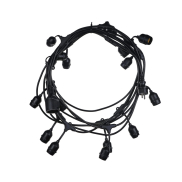 Century Italia Fiesta - guirlande lumineuse de 9,27 m dont 0,6 m de câble - 15 x E27 (hors ampoules) - IP44 - noir
