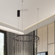 Nova Luce Stellar - lampe suspendue - Ø 65 x 150 cm - 26W dimmable LED inclus - noir chromé