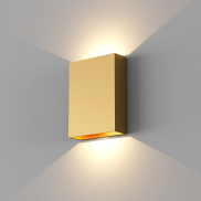 Artdelight Memphis – applique murale – 4 x 12 x 16 cm – 6W LED inclus – IP65 – or chaud