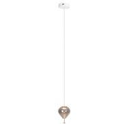 Maxlight Palloncini - lampe suspendue - Ø 12 x 180 cm - 2 x 3W LED inclus - blanc, chrome et verre fumé