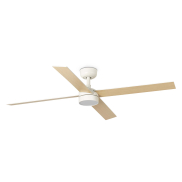 Faro Rudder L 4 - ventilateur de plafond avec lumière et télécommande - Ø 132 cm - blanc mat et frêne