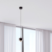 Nova Luce Conga - lampe suspendue - Ø 9,6 x 140 cm - 13W LED inclus - noir chromé