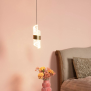 Lucide Kligande - lampe suspendue - Ø 13 x 150 cm - 9W LED inclus - or