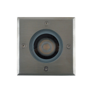 Roi Du Luminaire Hades - spot carré pour l'extérieur - 110 x 110 mm, Ø100 mm à encastrer - IP67 - chromé mat