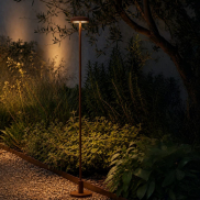 VK Lighting Jade - borne de jardin incl. pied et piquet de terre - Ø 7 x 83,4 cm - 1W LED inclus - IP65 - Brun rouille