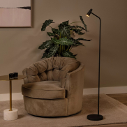 Lucide Stirling - lampadaire rechargeable - 28 x 20 x 137,5 cm - 3 step dimmer - 3W dimmable LED inclus - noir