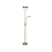 Searchlight Mother & Child - lampadaire avec liseuse - Ø25,4 x 180 cm - 15,5W + 5W LED dimmable inclus - laiton antique