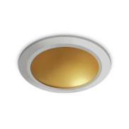 ONE Light Dark Light Dome Reflector - plafonnier encastré - Ø 17 x 5 cm - 16W LED inclus - blanc et laiton