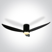 ONE Light Black Body - ventilateur de plafond avec lumière et télécommande - Ø 132 x 27 cm - 22W LED inclus - noir