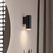 Nova Luce Mao - applique murale - Ø 5,5 x 14,8 cm - IP44 - noir sablé