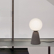Nova Luce Zero - lampe à poser - Ø 10 x 20 cm - gris et opale