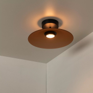 Lucide Menga - plafonnier - Ø 40 x 16 cm - 12W LED dimmable inclus - amber