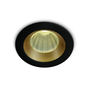 ONE Light 3W Dark Light Range - spot à encastrer - Ø 50 mm, Ø 44 mm encastré - 3W LED inclus - noir et laiton