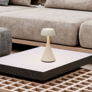 Nova Luce Ycro - lampe de table rechargeable pour extérieur - Ø 8 x 17,5 cm - 2W dimmable LED inclus - IP54 - blanc sablé