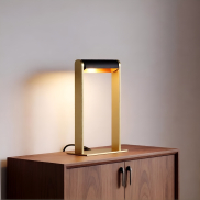 Lucide Loras - lampe à poser - 18 x 9 x 32,5 cm - or mat et noir
