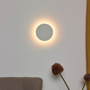 Lucide Eklyps Led - applique murale - Ø 15 x 3 cm - 6W LED inclus - Blanc