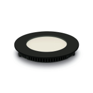 ONE Light Round Recessed Panels - spot à encastrer - Ø 120 mm, Ø 108 mm encastré - 8W LED inclus - IP40 - noir - couleur de lumière blanche