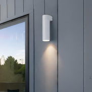 Nova Luce Lusy - applique murale extérieure - Ø 5 x 20 x 7 cm - 5W LED inclus - IP65 - blanc sablé