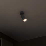 Nova Luce Mao - spot en saillie - Ø 5,5 x 17 cm - IP44 - noir sablé