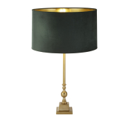 Searchlight Whitby - lampe à poser - Ø 40 x 67 cm - laiton antique, or et vert
