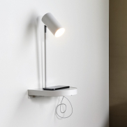 Nordlux Cody - applique murale avec interrupteur et port USB - 20 x 20 x 42,9 cm - blanc