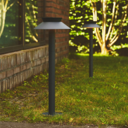 Nordlux Justina - poteau de jardin solaire avec détecteur de mouvement sur pointe - Ø 23 x 60 cm - 5W LED inclus - IP44 - anthracite