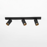 Nova Luce Zelos - spot en saillie 3L - 60 x 13,7 x 6 cm - noir sablé