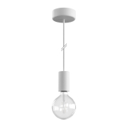 Creative Cables Eiva - lampe d'extérieur suspendue avec fixation plafond en silicone - Ø 12,5 x 164,5 cm - IP65 - blanc