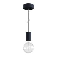 Creative Cables Eiva - suspension extérieure avec fixation plafond en silicone - Ø 12,5 x 164,5 cm - IP65 - noir charbon