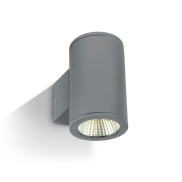 ONE Light Outdoor Wall Cylinders Up & Down Beam - applique murale extérieure - 8 x 10,6 x 13,8 cm - 2 x 6W LED inclus - IP54 - gris