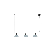 Faro Tatawin S - suspension - 100 x 18,4 x 210 cm - noir satiné et bleu grisâtre brillant