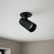 ONE Light COB Cylinders - spot en saillie avec réflecteur noir et laiton - Ø 6 x 9 cm - LED dimmable 6,5 W incluse - noir