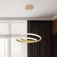 Nova Luce Grania - lampe suspendue - Ø 55 x 120 cm - 25W dimmable LED inclus - matt gold