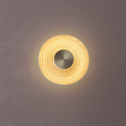 Nova Luce Nous - applique murale - Ø 30 x 30 cm - 8W LED inclus - laiton doré et verre ambré