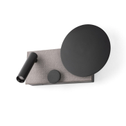Faro Klee - applique murale avec liseuse - 27 x 16 x 3 cm - 10W LED dimmable inclus - noir & gris