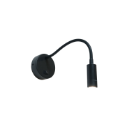 Artdelight Flexi - applique murale avec interrupteur - Ø 10 x 38 cm - 3W LED inclus - noir