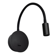 ETH Wiflex - applique murale - rechargeable via câble USB - variateur 3 niveaux - Ø 2,3 x 3 cm - LED 3W inclus - noir