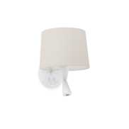 Faro Conga - applique murale - 21,5 x 19 x 17,3 cm - 3W LED inclus - blanc mat et beige