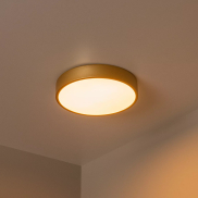Lucide Unar - plafonnier - Ø 30 x 5 cm - 18W LED dimmable inclus - 3 niveaux de dimmer - mat gold