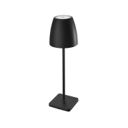 Nova Luce Colt - lampe de table extérieure à piles - Ø 11 x 38 cm - 1W LED dimmable inclus - IP44 - noir sable
